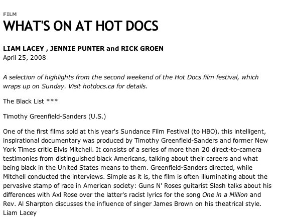 From Hot Docs - Global Mail - Toronto