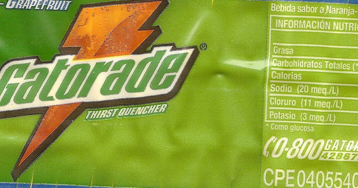 INFORMACIÓN NUTRICIONAL PH GATORADE
