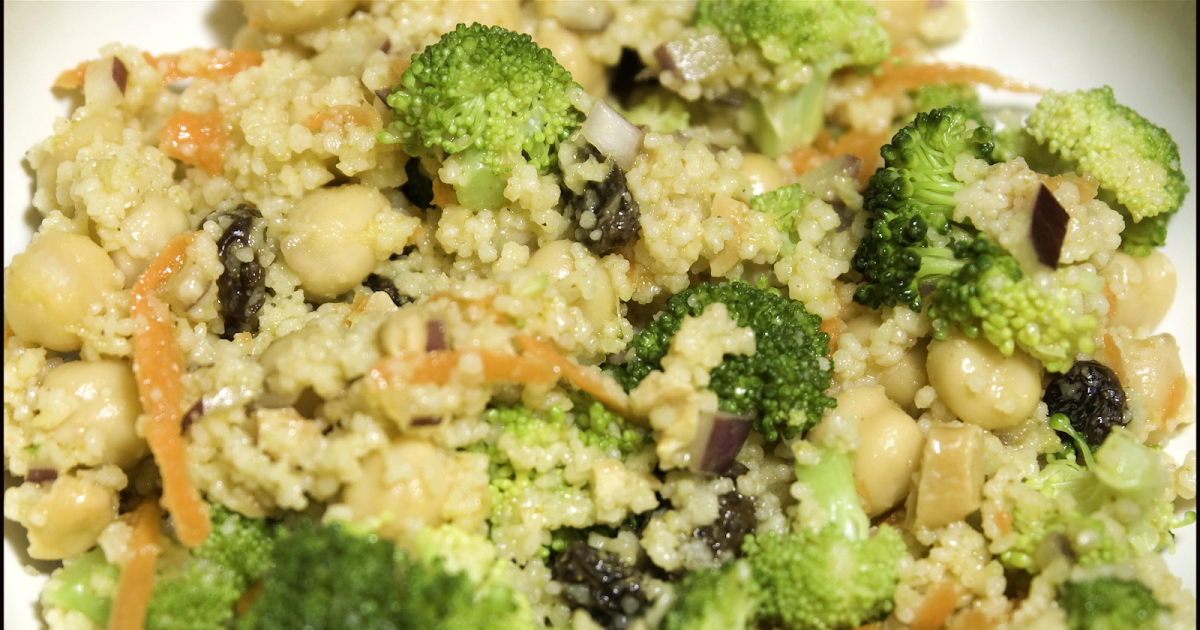 sara's little kitchen Curried Couscous with Broccoli (and feta)