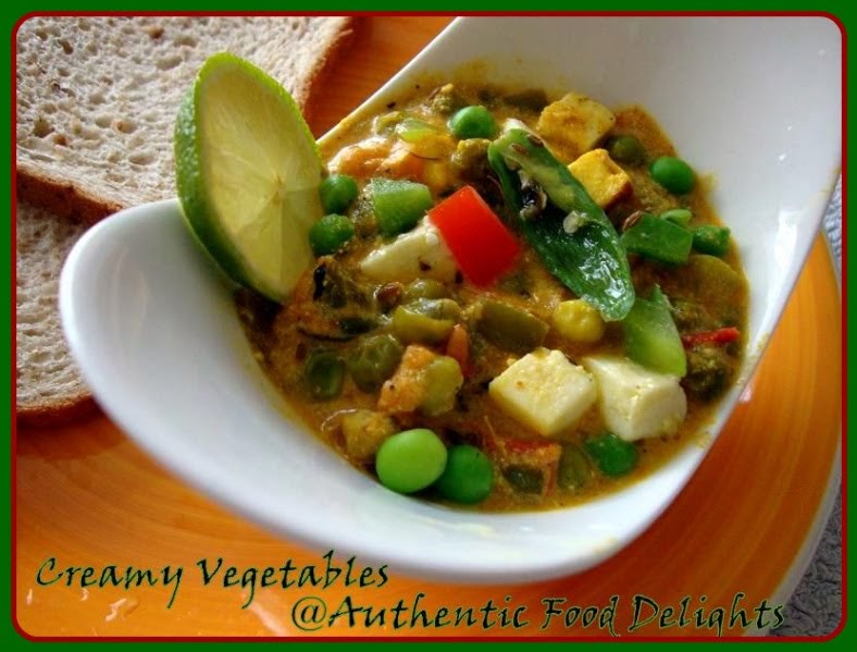 Authentic Food Delights Creamy Vegetables (No onion No garlic)