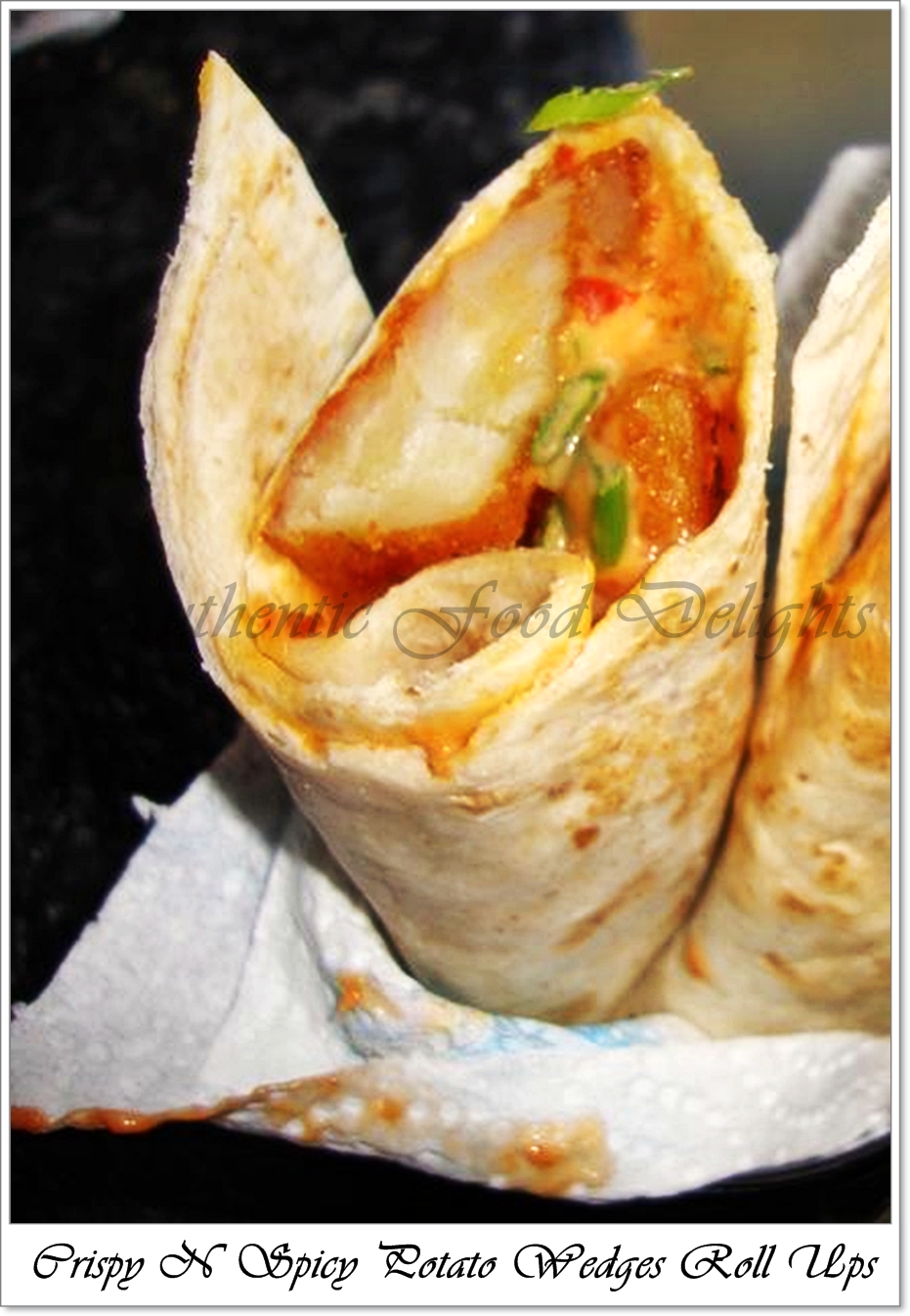 Authentic Food Delights Crispy N Spicy Potato Wedges Roll Ups