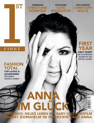 Anna Netrebko on the cover of the current issue of Austrian magazine 1st