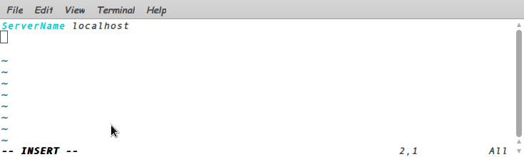 ServerName localhost