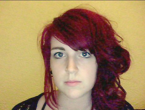 pictures of myself my hair is currently a magenta red purple colour