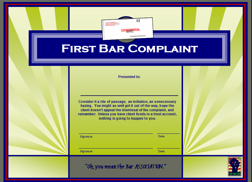 Public Defender Revolution Public Defender Award Certificates