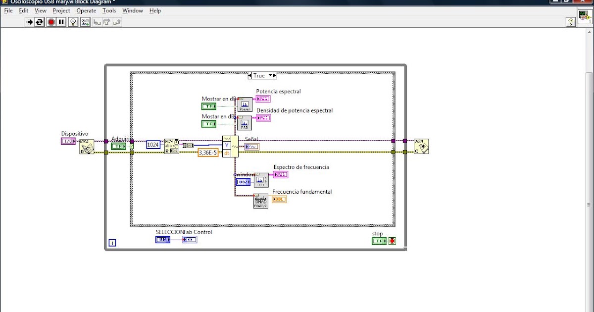 COMUNICACION USB MATLAB Y LABVIEW bloques en labview