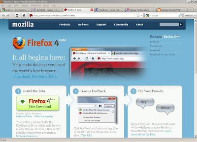 Download Mozzila Firefox 4 Beta 1