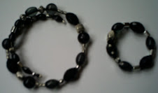 black memory wire bracelet and necklace