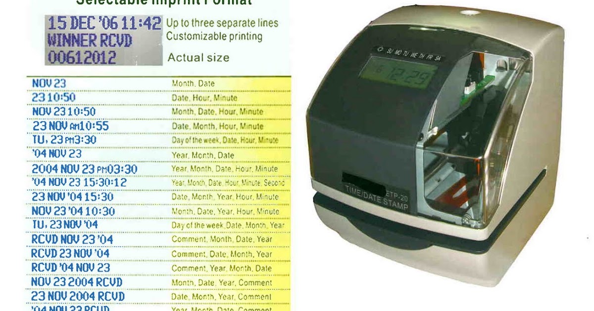 HW Office Automation DATE TIME PRINTER