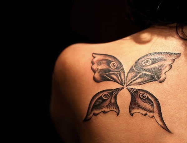 i've seen many tattoo variations of darwin's four finches at the science 