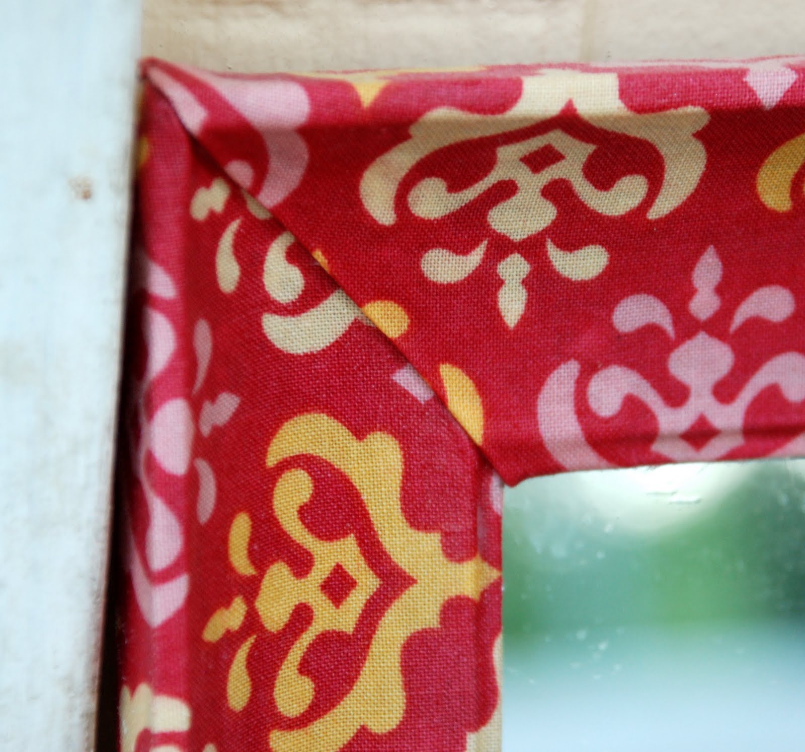 Yards and Yards No Sew Fabric Covered Mirror