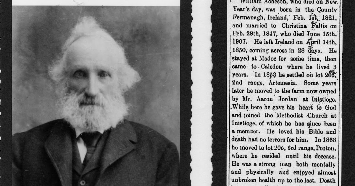 The Vintage Sunday's Obituary William ACHESON