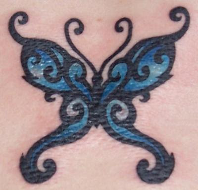 Small Blue Butterfly Tattoo 