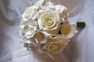 Bridal Bouquet With White Callas Purple Callas And Green Calla