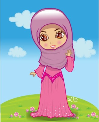 kartun muslimah cute