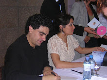 Anna and Rolando at a book-signing during their Traviata at the Salzburger Festspiele 2005