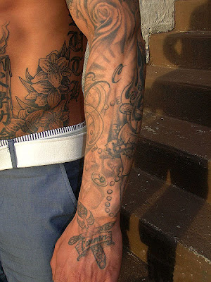 the way down to the wrist is known as a full sleeve tattoo