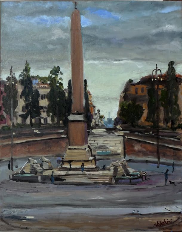 Wet Paintings From The Lowlands Piazza Del Popolo Roma By Day