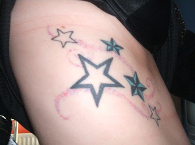 five stars tattoo on body design