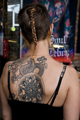 Dragon Tattoo Back Women Popular Sexy girls