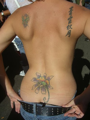 lower back flower tattoo sexy girls
