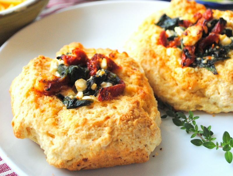THE JOYS OF LIFE! Scones With Spinach, Feta And Sundried Tomatoes