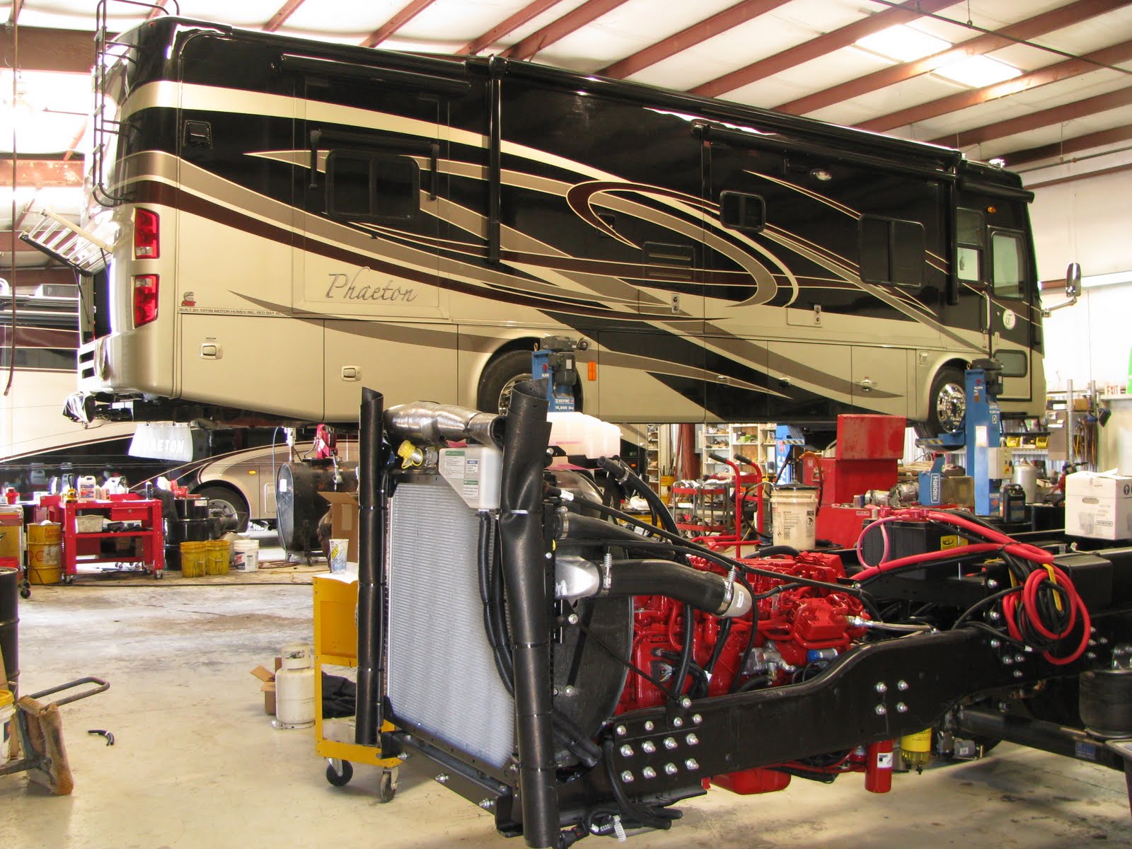 Paul & Joyce, Exploring our Country Tiffin Powerglide Chassis Shop