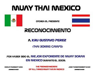 Reconocimiento de la comunidad del Muay Thai en Mexico!