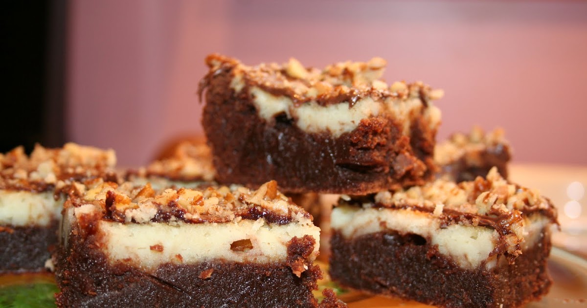 Chocolate Fudge Cheesecake Brownies With Nutella Frosting And Pecans