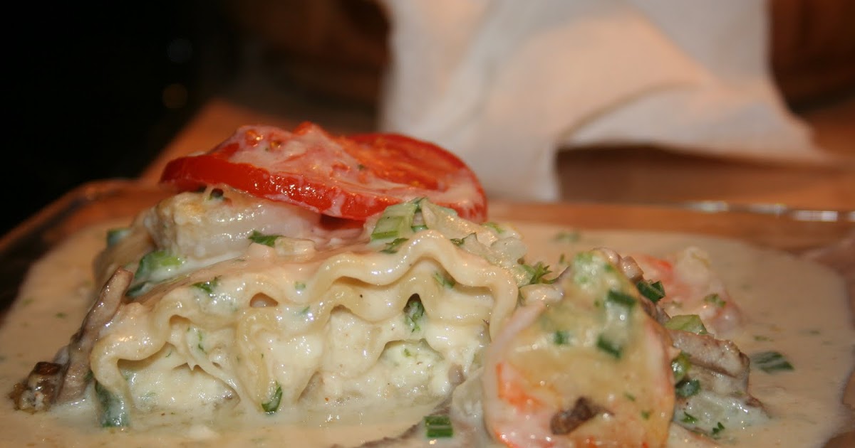 Crab Lasagna Rolls baked in Shrimp Alfredo Sauce and Speedy Hazelnut