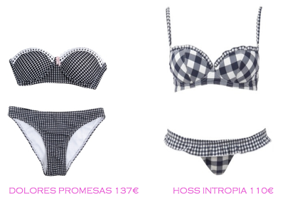 Comparativa precios bikinis para mucho pecho: Dolores Promesas 137€ vs Hoss Intropia 110€