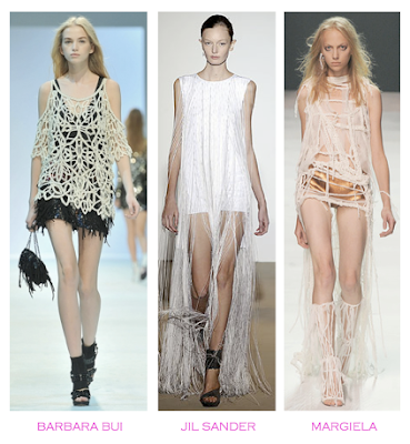 Parecidos Razonables: Redes y flecos: Barbara bui - Jil Sander - Maison Martin Margiela