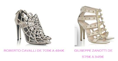 Tienda online: Net-a-porter: Sandalias: Roberto Cavalli 494€ vs Giuseppe Zanotti 345€