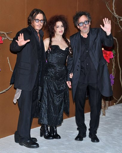 Johnny Depp With Helena Bonham Carter And Legend Tim Burton