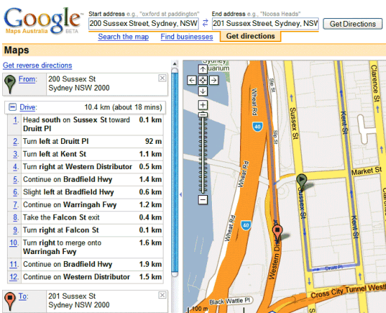 Google Maps Australia. But according to Google#39;s new