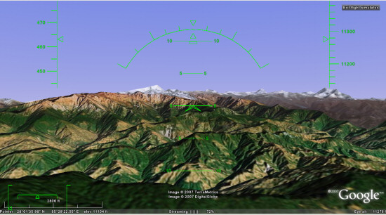 Google Earth Easter Egg: Flight Sim