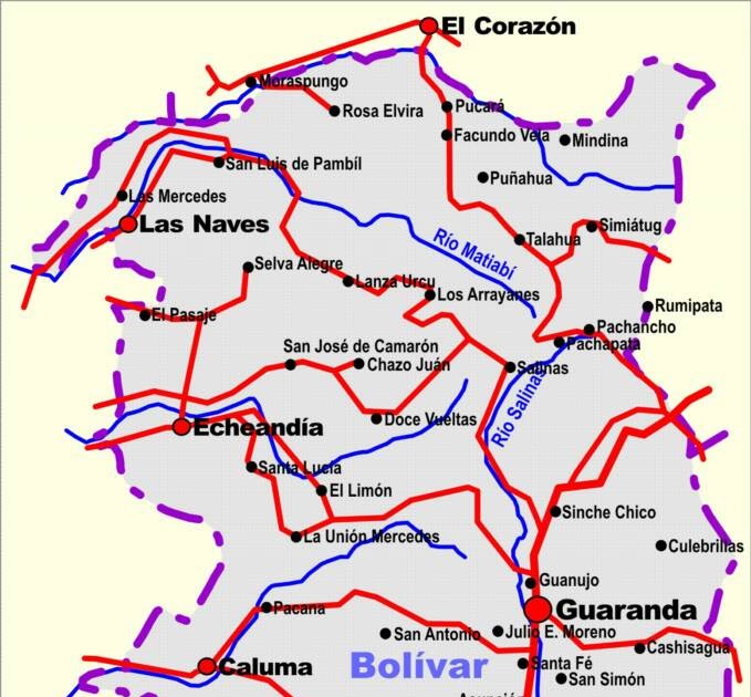 Mapas de Ecuador Mapa de la Provincia de Bolívar