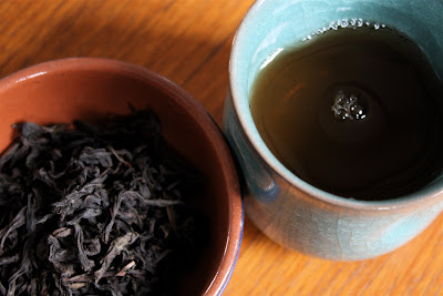 Oolong tea leaves cup