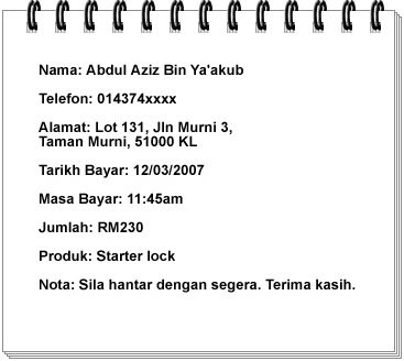 Contoh Resit Pembelian