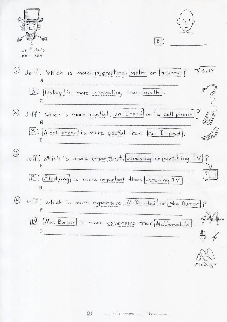 Grammar Worksheet (side A)