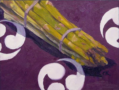 Try steaming asparagus and serving it with a little olive oil and lemon juice. Yummers! Connie Kleinjans fine art