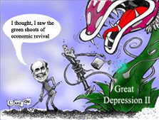 Bernanke in an interview on 60 Minutes said that he does see "green shoots of economic revival"!