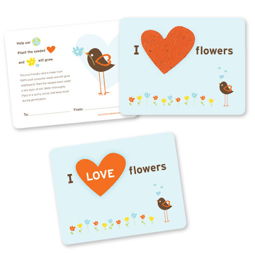 eco-friendly Valentines, green valentines, green valentine cards, botanical paperworks valentines, plantable valentines, valentine cards that blossom, valentine cards that turn into wildflowers