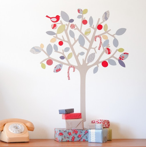 christmas tree wall sticker, christmas tree decor, christmas tree wall hanging, reusable christmas tree