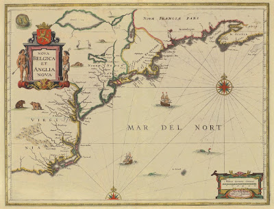 Map Of Pennsylvania Colony. Jansonnius#39; 1649 map of Nieuw
