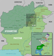 Waziristan (de helgroene en blauwe regio)