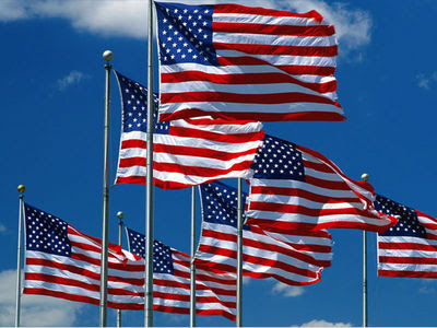 waving american flag background. old american flag background.