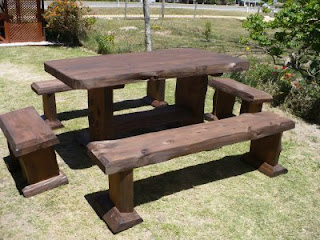 LA MADERA Y SUS CREACIONES: Juego de comedor rústico