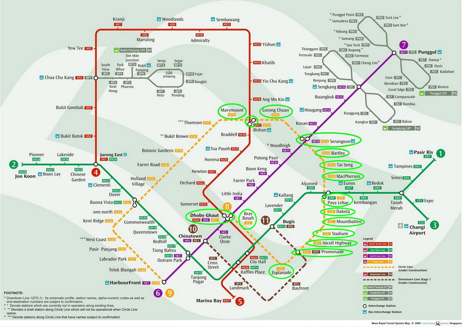Circle Line Maps - Singapore MRT Map