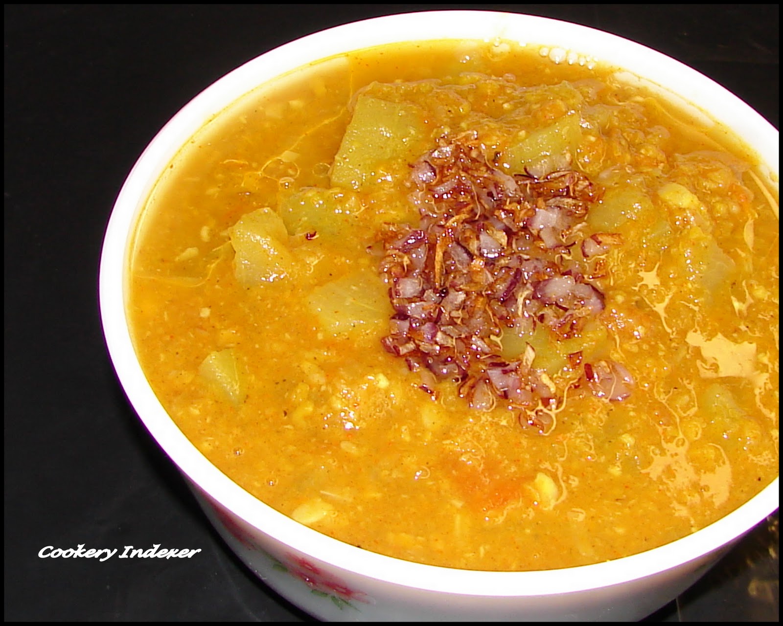 ! Regional Indian Cuisine Blogroll ! Bottle Gourd Ambat (Bottle Gourd